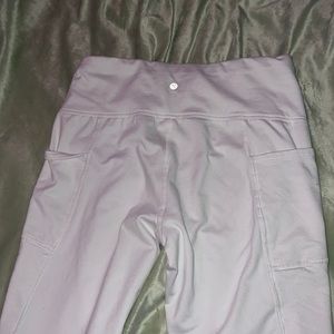 White athletic leggings